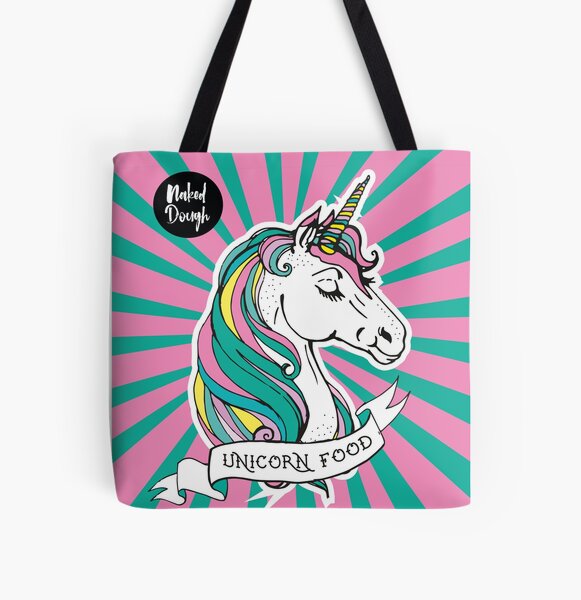 Unicorns are real in Naked Dough World All Over Print Tote Bag