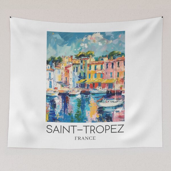 Item preview, A Pop Art Travel Print of Saint-Tropez - France  designed and sold by StudioRedKoala.