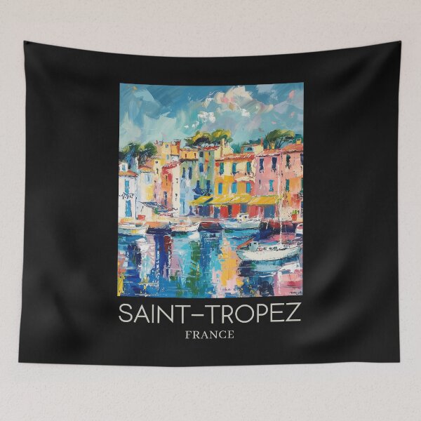 Item preview, A Pop Art Travel Print of Saint-Tropez - France  designed and sold by StudioRedKoala.