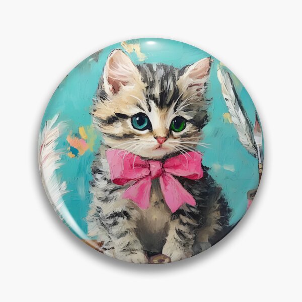 Item preview, Kitten art, Special Correspondent, whimsical kitten art designed and sold by SophieClimaArt.