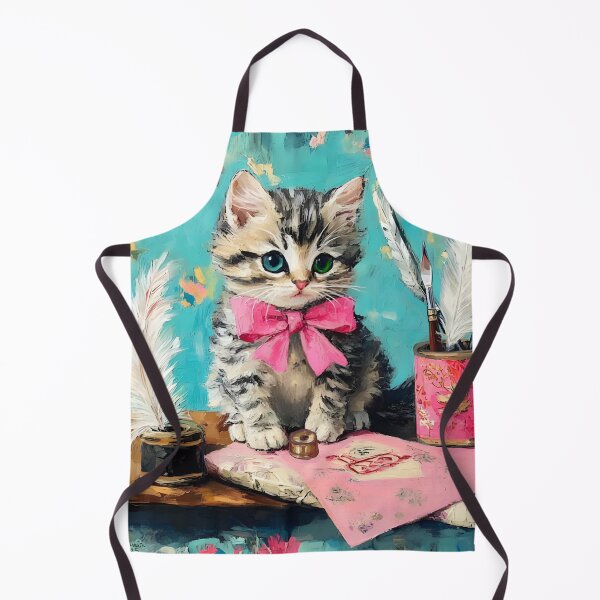 Item preview, Kitten art, Special Correspondent, whimsical kitten art designed and sold by SophieClimaArt.