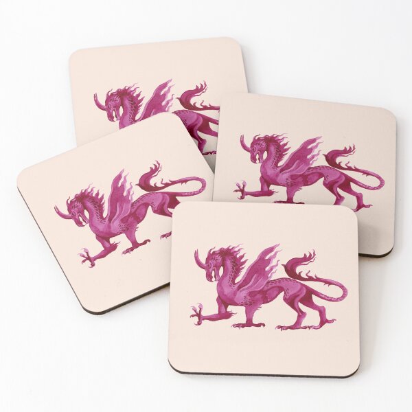 Artikelvorschau, magenta heraldischer Drache entworfen und verkauft von thoughtsupnorth.