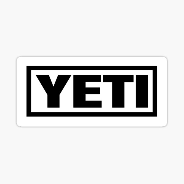 Artikel-Vorschau von Yeti cooles Outdoor-Box-Logo schwarz-weiß, designt und verkauft von Kludoman.