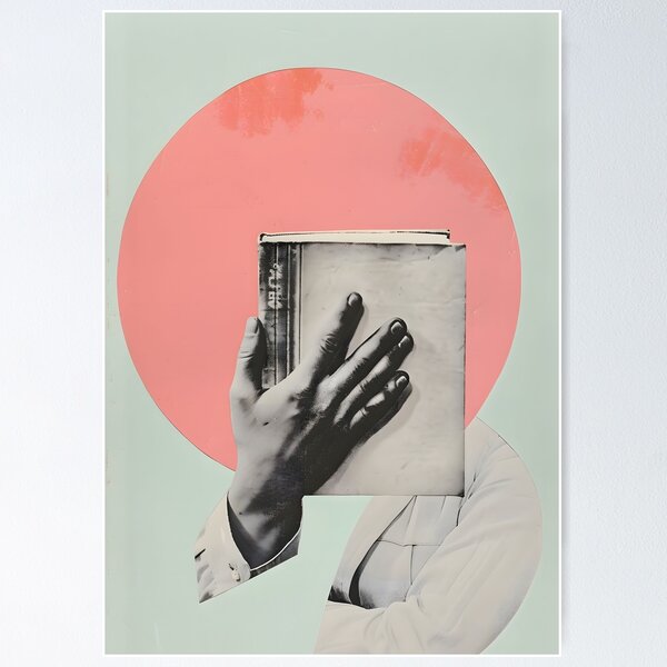Item preview, Book Reader Abstract Collage Art designed and sold by FreakPosters.