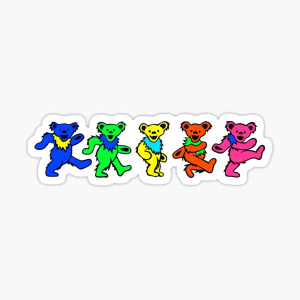 Aperçu de l'œuvre Ours dansants aux couleurs de l'arc-en-ciel reconnaissantes et colorées créée et vendue par Kludoman.