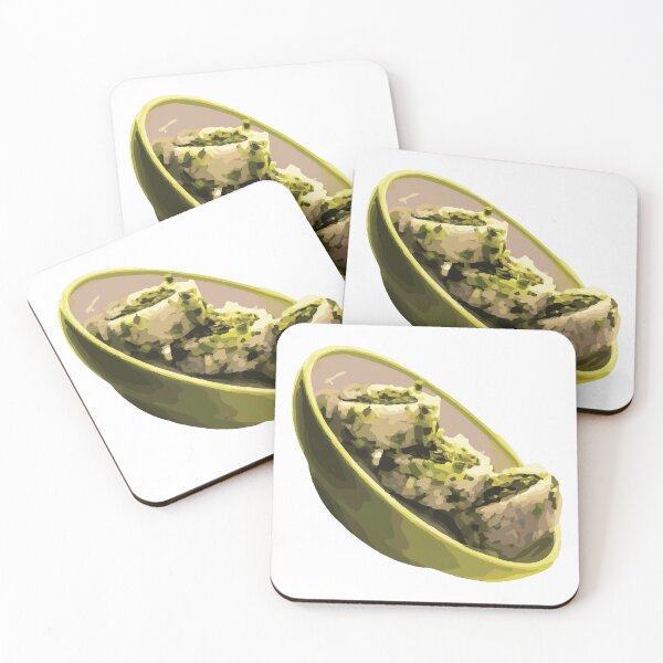 Item preview, Kawaii Uramaki Sushi on Green Plate Sticker – Cute Japanese Food Art designed and sold by QuteStuffHere.