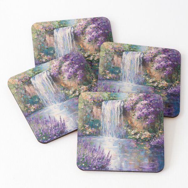 Item preview, Lilac Garden Waterfall designed and sold by MedusaPrintArt.
