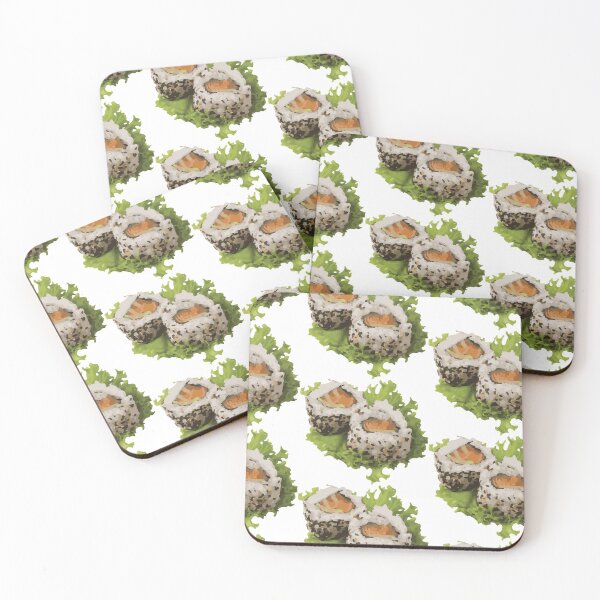 Item preview, Kawaii Sushi with Lettuce Sticker – Cute Japanese Food Art designed and sold by QuteStuffHere.