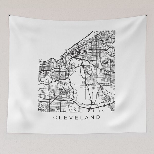 Item preview, Cleveland OH Minimalist City Street Map Dark Design designed and sold by Andrewkgolf.