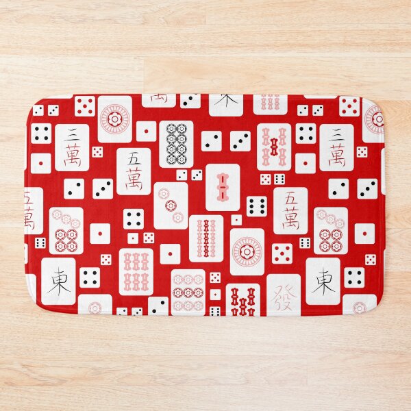 Item preview, red pink mahjong chinese tiles game asian designed and sold by Gossip Rag.