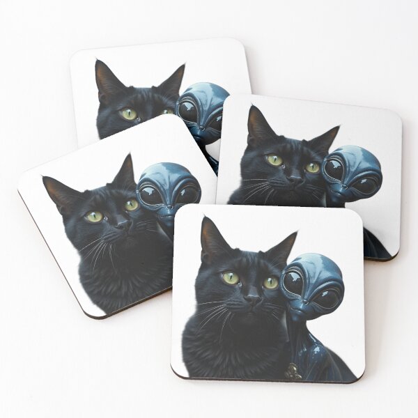 Item preview, cat selfie with an alien designed and sold by Digital Art and Funny Pets.