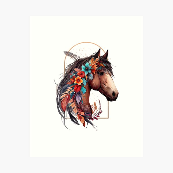 Item preview, Horse Head Floral  designed and sold by LeBowMiami.