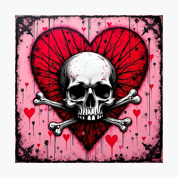 Artikel-Vorschau von Totenkopf und Knochen, gekreuzte Knochen und Herzen,, designt und verkauft von ZombiOctopi.