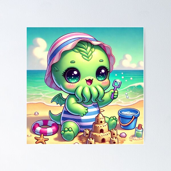 Item preview, Chibi Cthulhu Beach Playtime designed and sold by AlejandroDigi.