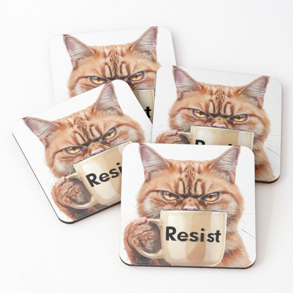 Item preview, Grumpy Resist Cat – Fierce & Funny Political Design designed and sold by MissCatDesigns.