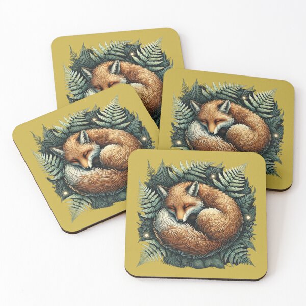 Item preview, Sleeping fox  Ferns and Fireflies designed and sold by Meandmyshop.