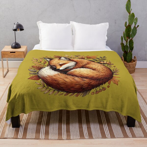 Item preview, Sleeping Fox in Colorful Leaves designed and sold by Meandmyshop.