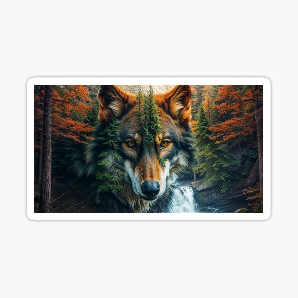 Artikel-Vorschau von Grauer Wolf Wasserfall und Wald, designt und verkauft von Skye Ryan-Evans.
