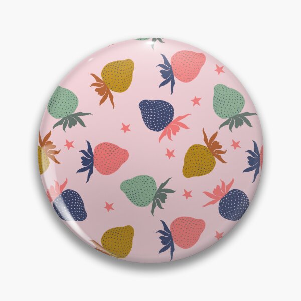 Item preview, Yummy strawberries pattern, summer vibes, pink designed and sold by MistyLakeArt.
