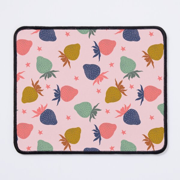 Item preview, Yummy strawberries pattern, summer vibes, pink designed and sold by MistyLakeArt.