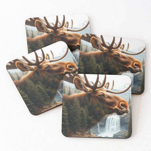 Item preview, Moose, Forest and Waterfall designed and sold by Skye Ryan-Evans.