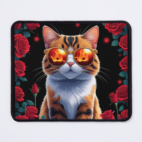 Item preview, Cat and roses designed and sold by Crazy B Loco.