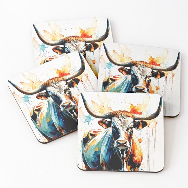 Artikelvorschau, Longhorn-Rinder entworfen und verkauft von Silver Calico Studio.