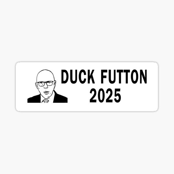 Vista previa del artículo con la obra «Pegatina de pato de fútbol - Humor político ELECCIONES AUSTRALIANAS 2025», diseñado y vendido por StevePower.