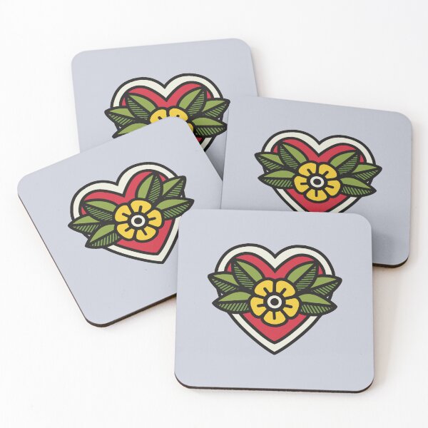 Item preview, Americana Tattoo Flower Heart designed and sold by Skull Fern.