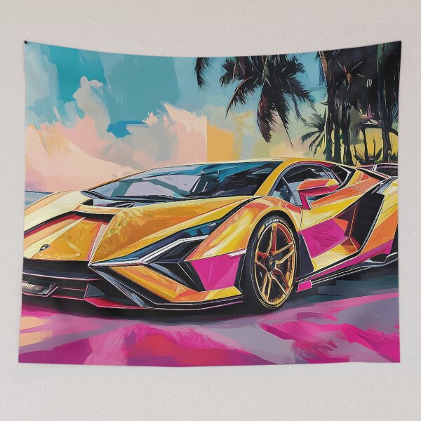 Item preview, Golden Lightning – Lamborghini Sián FKP 37 Pop Art designed and sold by AutoPopStudio.