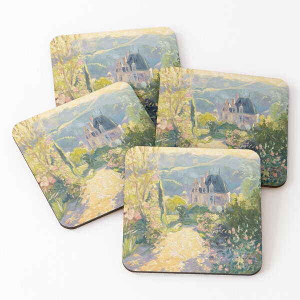 Item preview, Golden Château Garden – Romantic Provence Landscape Impressionist Painting designed and sold by CARRAANN.