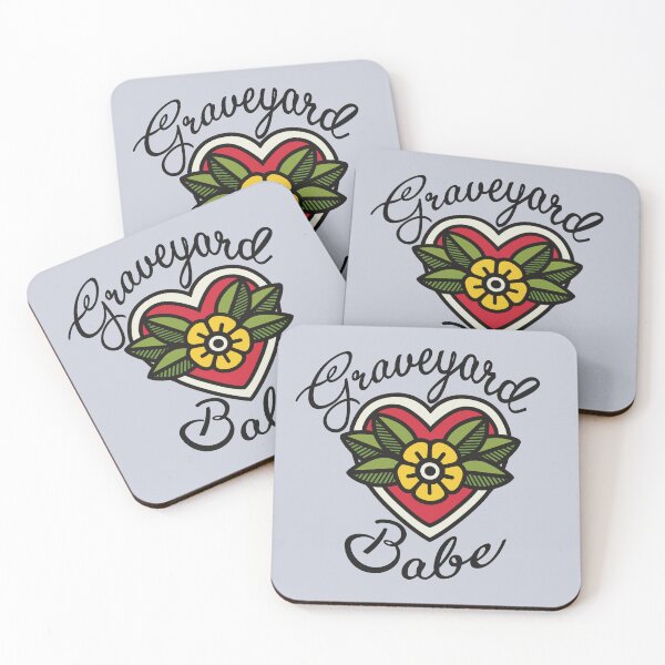 Item preview, Graveyard Babe Americana Rockabilly Tattoo Heart designed and sold by Skull Fern.