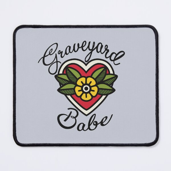 Item preview, Graveyard Babe Americana Rockabilly Tattoo Heart designed and sold by Skull Fern.