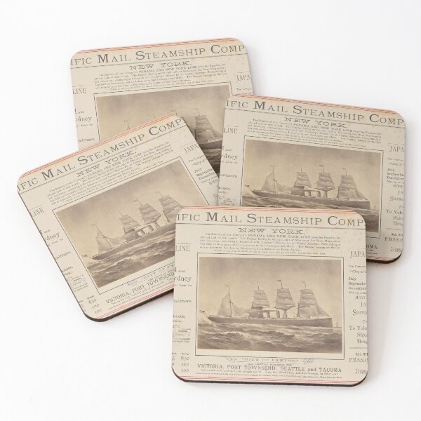 Item preview, Pacific Mail Steamship Poster designed and sold by LegacyPressCo.