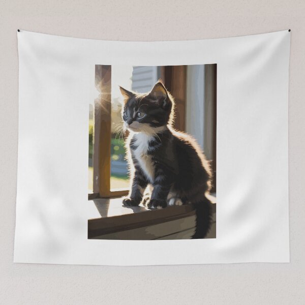 Item preview, A cute little cat is waiting for its owner to return. designed and sold by Whose-sweat.