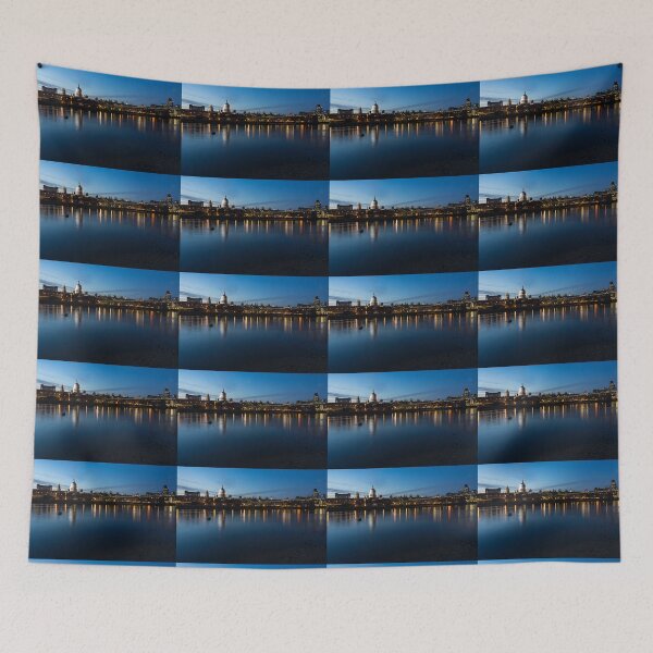 Item preview, British Symbols and Landmarks - Saint Paul's Cathedral Blue Hour Reflections designed and sold by Georgia Mizuleva.