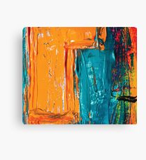Acrylic abstract painting orange and blue Canvas Print