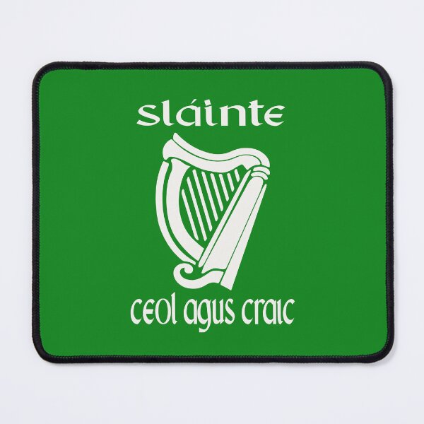 Artikelvorschau, Sláinte Ceol Agus Craic Gälisch Irisch Lustige St. Patrick's Day Pride Irland Harfe entworfen und verkauft von Bad Kitty Designz.