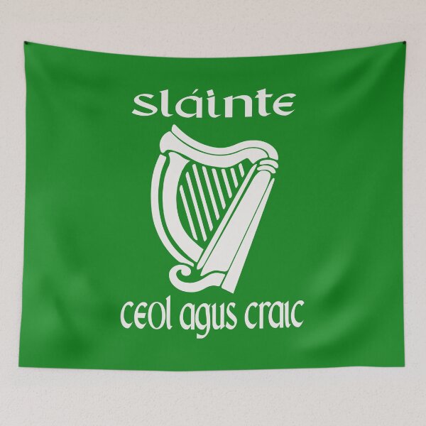 Item preview, Sláinte Ceol Agus Craic Gaelic Irish Funny St Patrick’s Day Pride Eire Harp  designed and sold by Bad Kitty Designz.