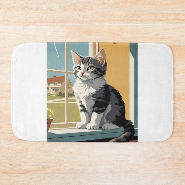 Item preview, A cute little cat is waiting for its owner to return. designed and sold by Whose-sweat.