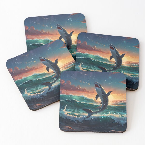 Item preview, Emphasizes the shark's powerful movement and the awe-inspiring scene designed and sold by 9blueart.