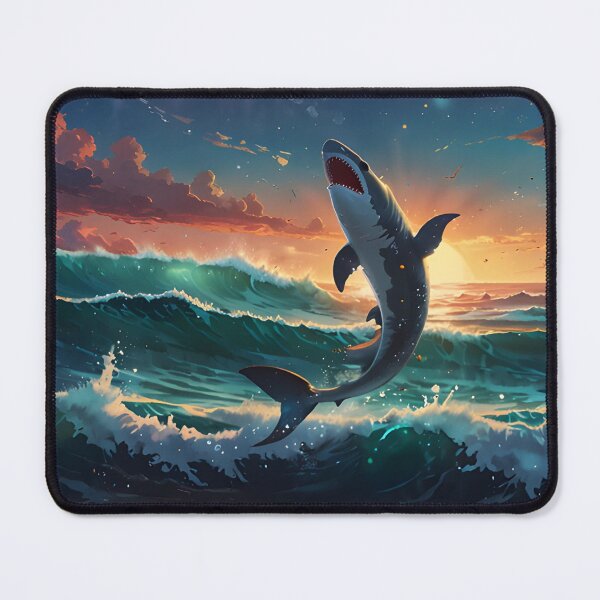Item preview, Emphasizes the shark's powerful movement and the awe-inspiring scene designed and sold by 9blueart.
