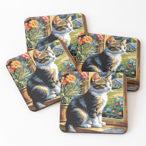 Item preview, A cute little cat is waiting for its owner to return. designed and sold by Whose-sweat.