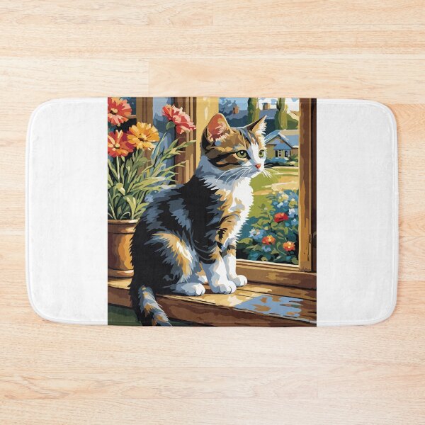 Item preview, A cute little cat is waiting for its owner to return. designed and sold by Whose-sweat.