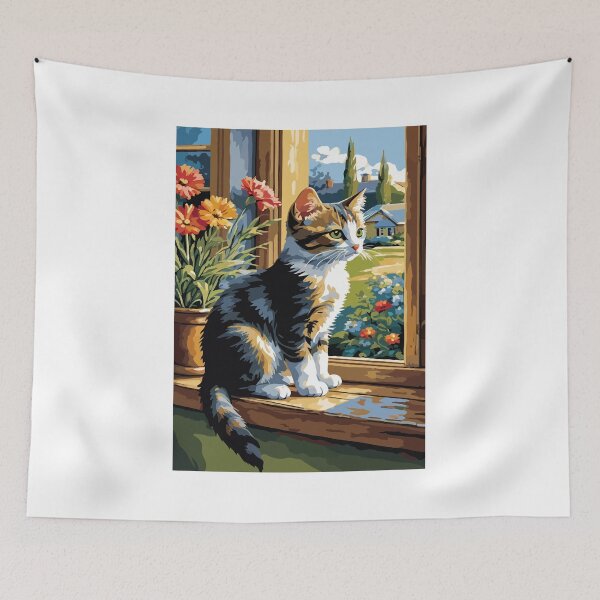 Item preview, A cute little cat is waiting for its owner to return. designed and sold by Whose-sweat.