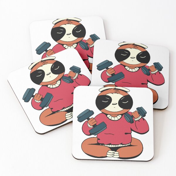 Item preview, Cartoon Sloth Lifting Dumbbells designed and sold by TurtleDojo.