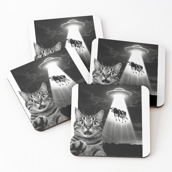 Item preview, Selfie Cat - Alien Abduction designed and sold by Spoon-Fed Sarcasm.