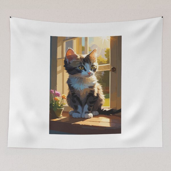 Item preview, A cute little cat is waiting for its owner to return. designed and sold by Whose-sweat.