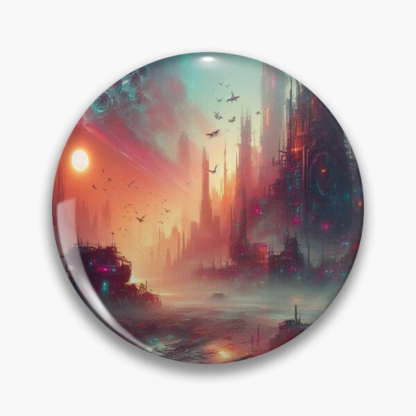Item preview, AI generated city, dystopian fantasy designed and sold by AI-this-is-AI.