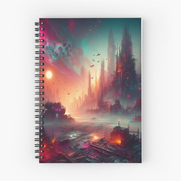 Item preview, AI generated city, dystopian fantasy designed and sold by AI-this-is-AI.